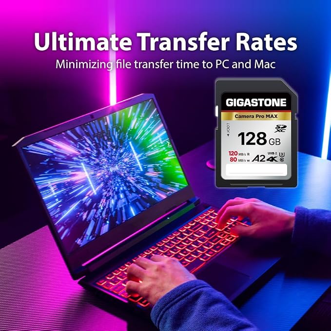 【5-Years Data Recovery】 GIGASTONE 128GB SD Card 2-Pack, 4K Camera Pro MAX - Image 5