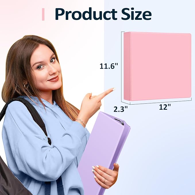 Sooez BinderX Extra Durable 1.5 Inch 3 Ring Binder, D-Ring Large Binder - Image 6