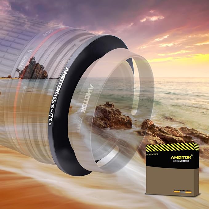 105mm Lens to 77mm Camera Lens Adapter, 105mm to 77mm Filter Step-Down Ring by AMOTOK
