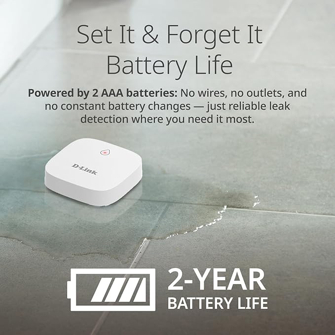 D-Link Add-on Remote Battery-Powered Water Leak Sensing Pod, Long-Range - Image 2