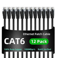 Yauhody CAT 6 Ethernet Cable 7ft 12-Pack Black, High Speed Solid Flat CAT6 by Yauhody