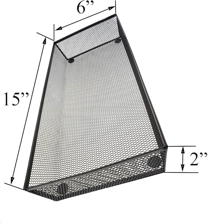 HAHIYO Stackable Mesh Tray Cup 15 x 6 x 2 inches Sturdy Container for Desk Drawer Organizer Collection for Home Office School kitchen Soft Foam Feet No Sharp Edges 1 Pack Black