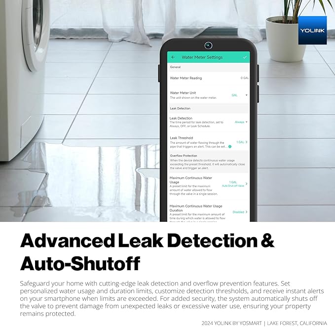 NSF Certified YoLink FlowSmart All-in-One Smart Water Meter & Auto Shutoff - Image 3