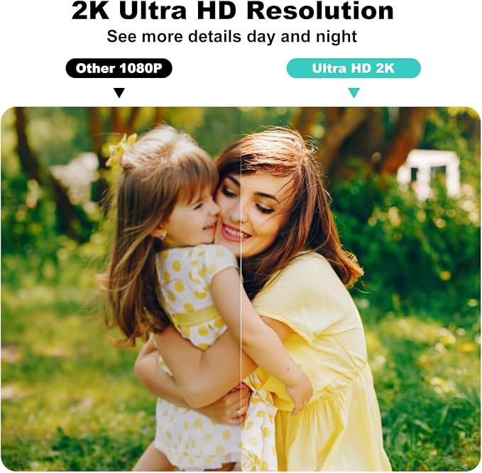 2K UHD Smart Wireless Security Camera Indoor/Outdoor, Battery Powered WiFi - Image 2