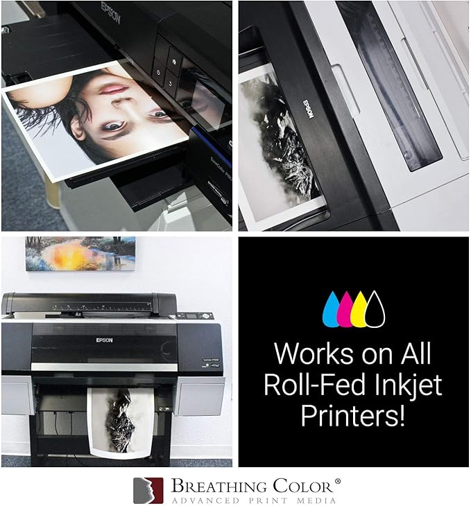 Optica One is a Luxurious 300 gsm Smooth Matte Fine Art Inkjet Paper Featured in a 36"x40' Roll; Its Bright White Color Makes It Ideal for Black and White and Color Prints. 100% Archival Certified