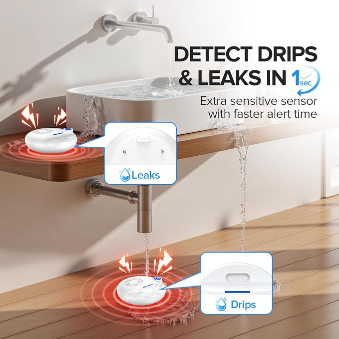 Nuleto WiFi Water Leak Detector 1s, Smart Water Sensor Alarm, Water Alarm - Image 3