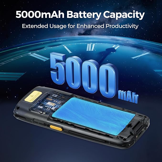 MUNBYN Android Barcode Scanner MC005, Android 14, 4GB+64GB PDA Handheld, Equipped with Honeywell HS7 1D & 2D Bar Code Scan Engine, 4-inch Touchscreen, 5000mAh Mobile Scanner for Inventory Warehouse