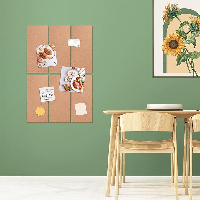 Transform Your Space with GARDYUE's 12-Pack Cork Bulletin Board Tiles - 17 x 8 Inches, 1/2" Thick, Self-Adhesive, Frameless, and Eco-Friendly - Perfect for DIY, Office, School, and Home Decor