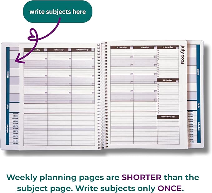 Order Out Of Chaos Academic Planner 2025-2026 Daily Weekly and Monthly Calendar, School Agenda Book, July 2025-June 2026 planner 8.5 x 8.25 Homework Organizer (Pistachio)