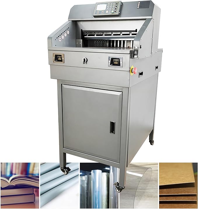 INTSUPERMAI Electric Paper Cutter Heavy Duty Paper Trimmers Guillotine with 40-460mm 1.57-18.11inch Cutting Size Digital Numerical Control Commercial Paper Stack Cutter Trimmer for Paper Cutting 110V