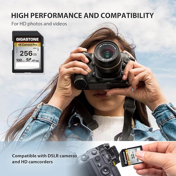 【5-Years Data Recovery】 GIGASTONE 256GB SD Card 2-Pack, 4K Camera Pro, UHS-I A1 - Image 5