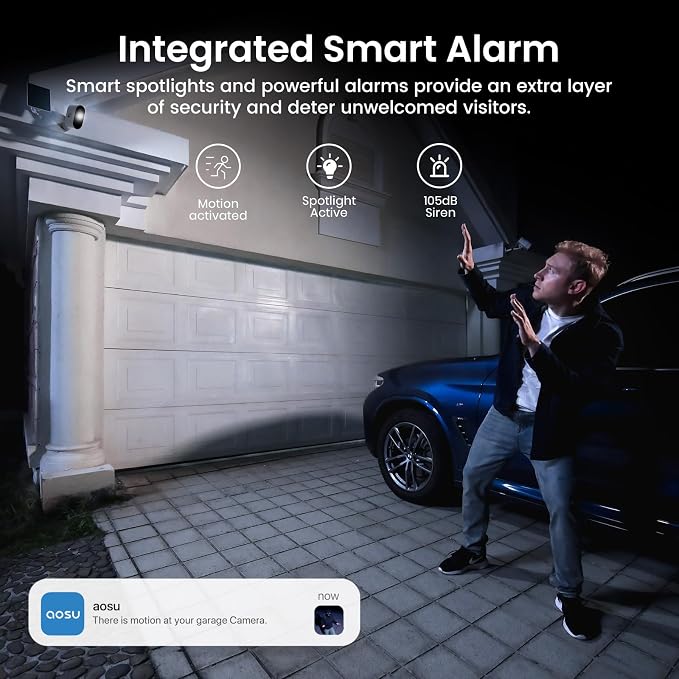 aosu Solar Security Cameras Wireless Outdoor, 2-Cam Kit, 2K QHD Home Security - Image 8