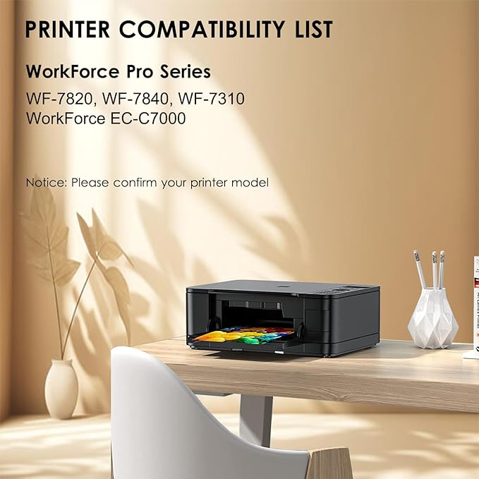 HOINKLO 812xl Ink Cartridge Combo Pack Remanufactured Replacement for 812XL Ink Cartridges with WF-7840 WF-7820 WF-7310 EC-C7000 Printer (2 Black, Cyan, Yellow, Magenta)