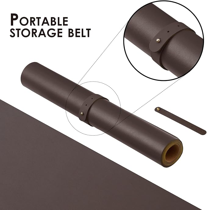 Large Cork Desk Mat - 47.2"x 17" Desk Pad for Office and Home - Ideal for Large Mouse Pad and Desk Mats on Top of Desks(Coffee)