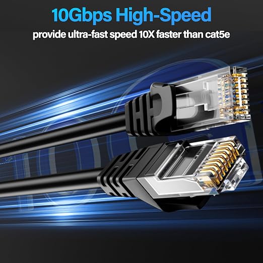 Cat6 Ethernet Cable 10Gbps 50 ft, UTP Ethernet Cable Cat 6, Flexible Bare - Image 2