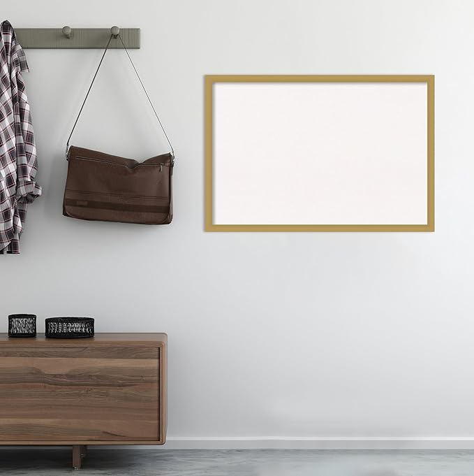 Amanti Art White Cork Board for Wall, 26x38 Vision Board with Gold Frame, Large Corkboard Office Decor for Home Organization, Casual Corkboard Pinboard to display items for home organization