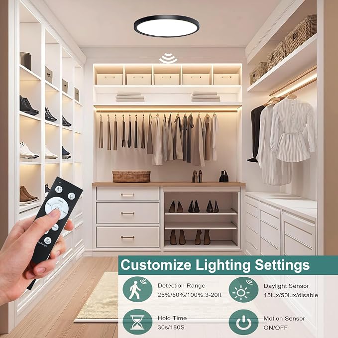 7 Inch Motion Sensor Ceiling Light Indoor, Motion Sensor Fixture Indoor - Image 3