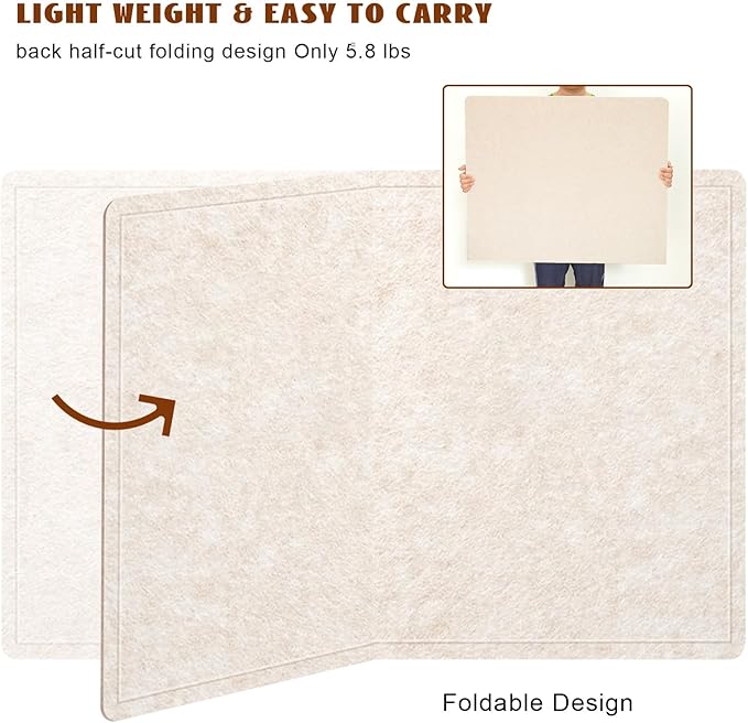 Large Bulletin Board - 72 X 48 inches Cork Board with 30 Pushpin, 6' x 4' Cork Board for Walls Pin Board, Self-Adhesive Felt Board Vision Board Foldable Photo Board for Wall (Oatmeal)