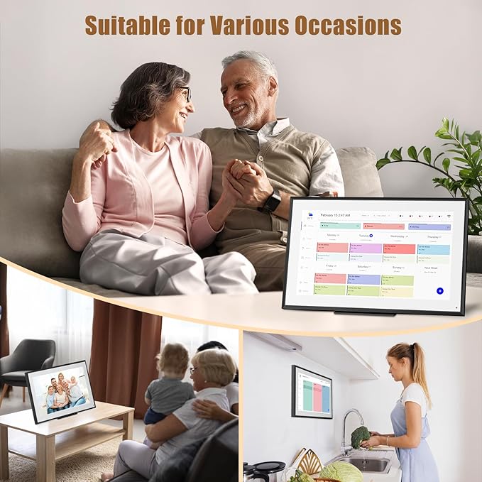 15.6 inch Wall Planner Digital Calendar Electronic Calendar Chore Chart,2025 Smart Touchscreen Full HD Interactive Display for Family Schedules,Wall/Desk Mountable for Seamless Scheduling/Organizing