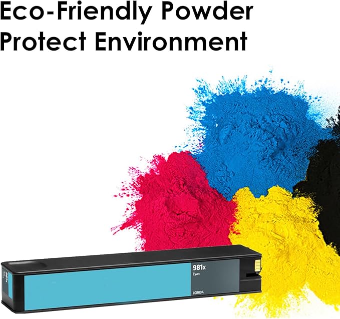 Remanufactured 981X Cyan Ink Cartridge 981 High Yield Ink Cartridge Works for PageWide Enterprise Color 556 556dn 556xh MFP 586 MFP 586z MFP 586dn MFP 586f Printer