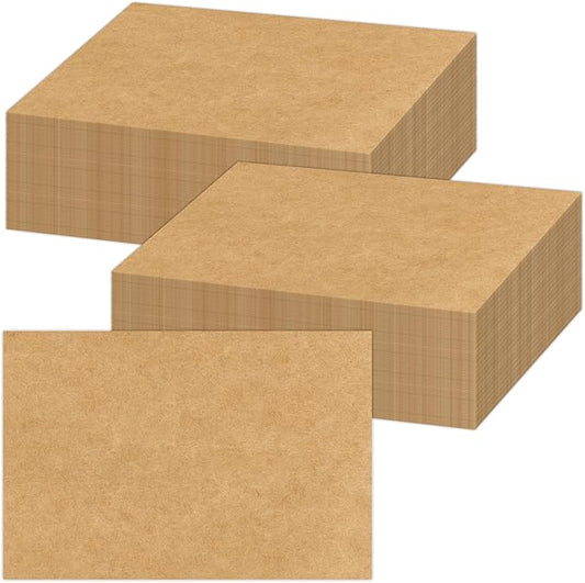 5x7 Blank Kraft Cardstock Paper (Set of 50) Thick Paper - 80lb Flat Cards Stock Printer Paper for Make Your Own DIY Invitations, Note, Greeting, Table Cards - Writing, Stamping, Painting, Drawing