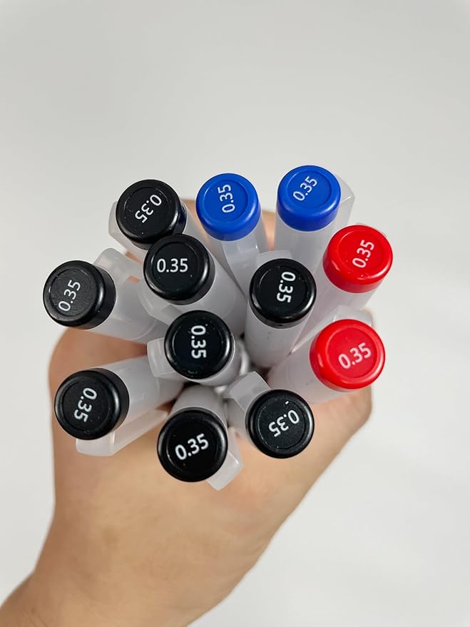 Gel Ink Pen Japanese Style Liquid Ink Rollerball Pens Quick Drying 0.35mm Ultra Fine Point Ballpoint Maker Pen Premium for Office School Stationery Supply,12 Pcs, 3 Color