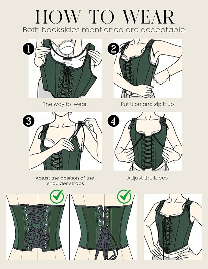 SCARLET DARKNESS Bustier Tops for Women Renaissance Floral Lace Up Bodyshaper - Image 7