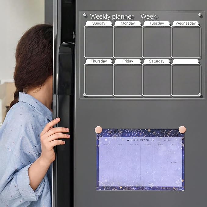 Undated Weekly Planner Notepad 10x7 To Do List Note Pad 52 Weekly Desk Planner Calendar Tear Off Daily Planning Pad for Work,School,Home,Ofiice Supplies, Matching Notepad,Purple