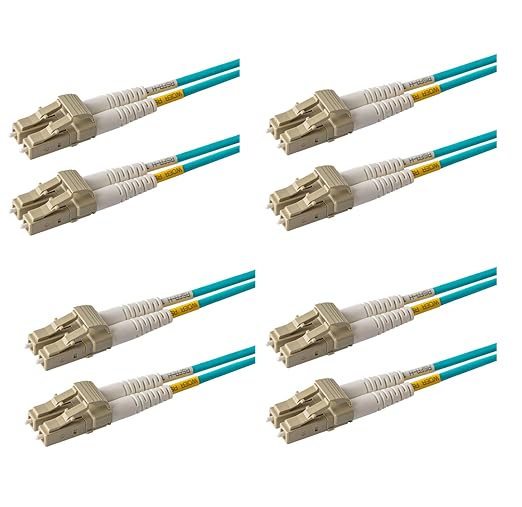 SpeedyFiberTX 4 Pack 5 Meter Multimode 10G OM3 50/125 Fiber Optic Patch Cable by SpeedyFiberTX