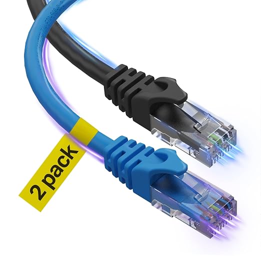Cat 6 Ethernet Cable 40 Ft 2 Pack, Cat 6 Cable Outdoor&Indoor, High Speed by UltraClarityCables