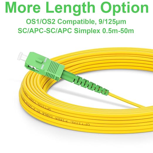 FLYPROFiber- OS2 SC/APC to SC/APC Fiber Optic Cable 1M/3ft, Single Mode Fiber - Image 3