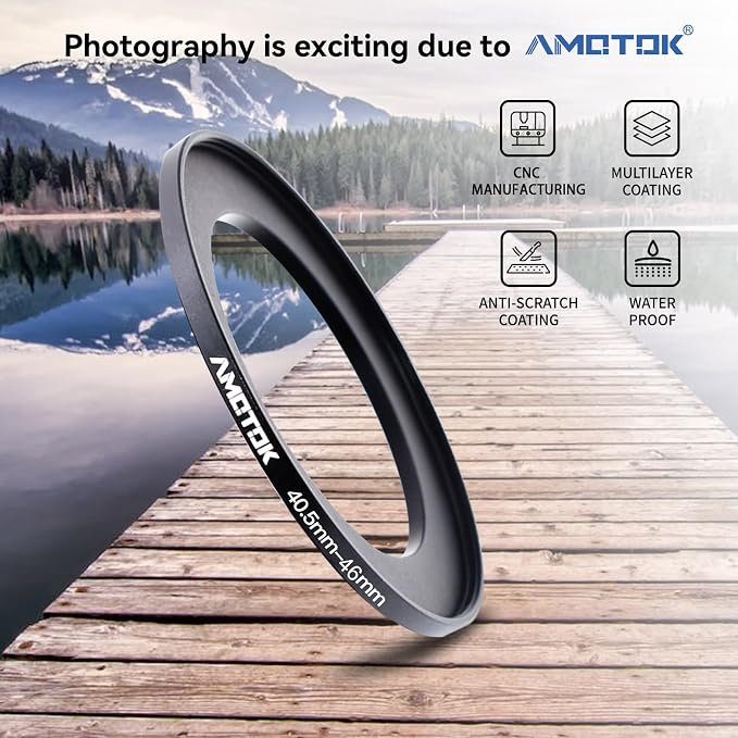 40.5mm Lens to 46mm Camera Lens Adapter, 40.5mm to 46mm Filter Step up Ring - Image 2