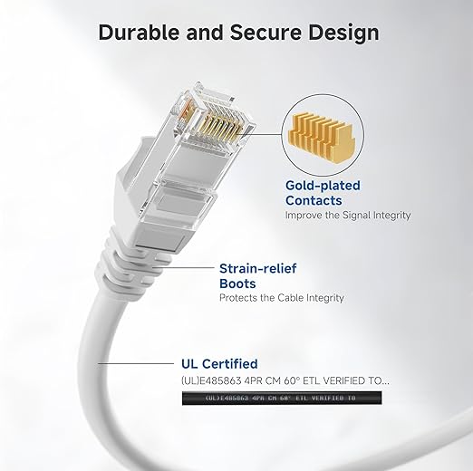 Cable Matters 10Gbps Snagless Cat 6 Ethernet Cable - 5ft - Image 4