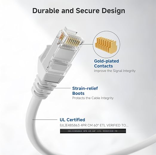 Cable Matters 10Gbps 5-Pack Snagless Cat 6 Ethernet Cable - 4ft - Image 4