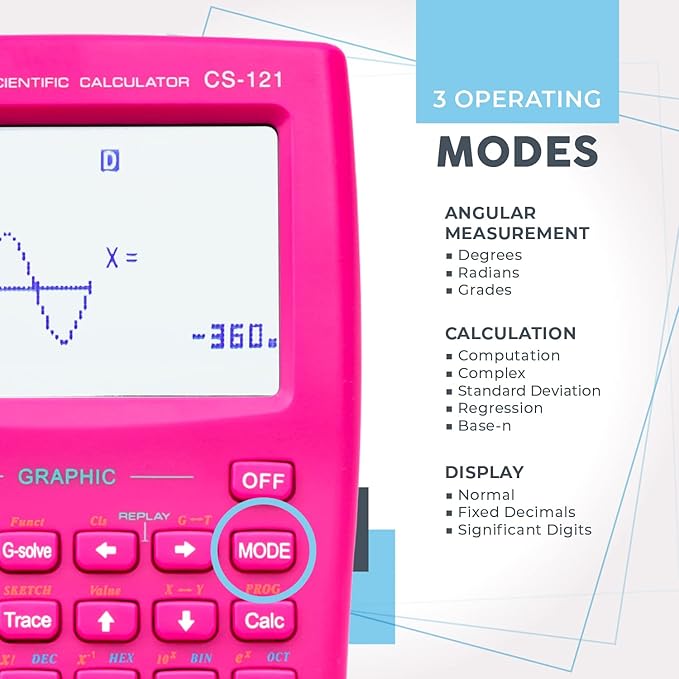 CATIGA Scientific Calculator with Graphic Functions, Multiple Modes with Intuitive Interface, Perfect for Beginner and Advanced Courses, High School or College, CS-121