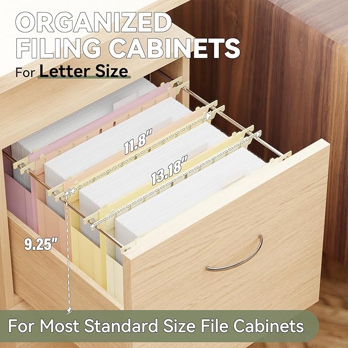Plastic Expandable Hanging File Folder Letter Size,Heavy Duty 2“Expansion Extra Wide Hanging Folders with Tabs,Accordian Pocket,No Assembly,Filing Cabinet Folder for Office/Home,12 Pack,Morandi