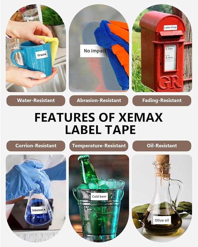 4-Pack 18mm 0.7" Laminated White Compatible for Brother Tze-241 Tze241 Tze241 Tz-241 Tz241 3/4" PTouch Tape Tze Tz 18mm 0.7 Laminated White Label Tape for PT-D400 PT-D410 PT-D600 PTD-610BT