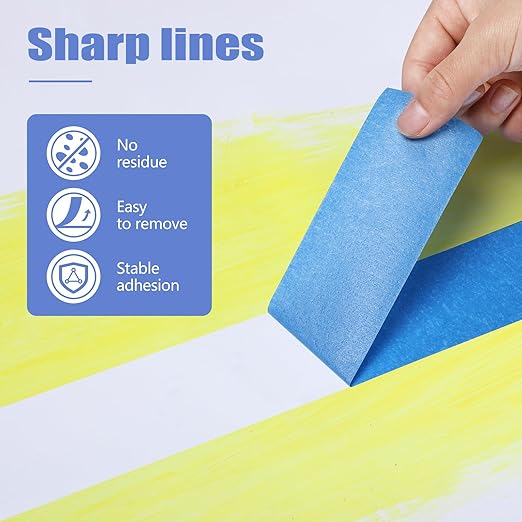 12 Rolls Blue Painters Tape 2 Inch Wide Painters Tape Bulk 1.89In × 660 Total Yd Multi-Purpose Blue Masking Tape for Wall Painting Color Separation Edge Repair Car