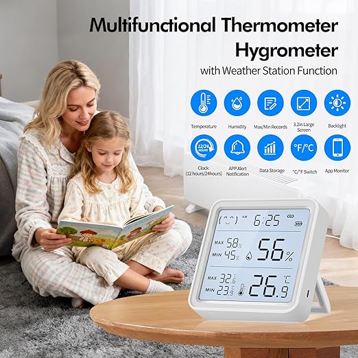 eMylo WiFi Thermometer Hygrometer, Smart Wireless Indoor Temperature Humidity - Image 2