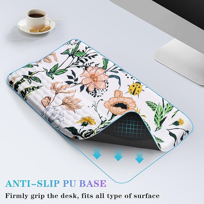 Computer Keyboard Stand with Wrist Rest, Ergonomic Tilted Keyboard Holder - Keyboard Riser with Wrist Pad - Keyboard Tray Support for Office Home - Wild Grass