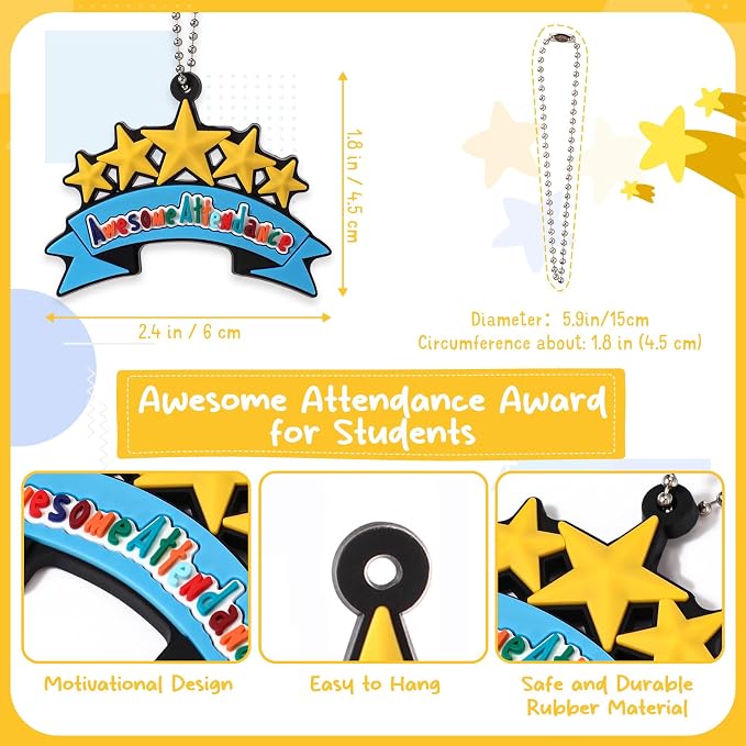 50 Pcs Awesome Attendance Silicone Tags - Image 3
