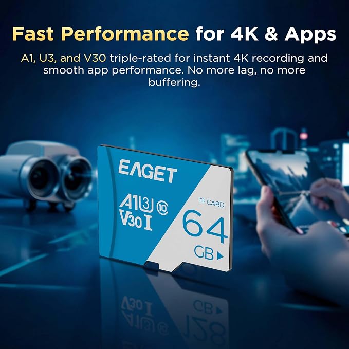 EAGET 5-Pack 64GB TF Memory Card Up to 100MB/s Read 60MB/s Write - Image 7