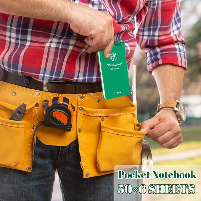 6 Pack Waterproof Notepad Pocket Notebook 3x5 All-Weather Small Pocket Notebook Waterproof Police Spiral Notepad Little Memo Notepads for Outdoor Travel Office School