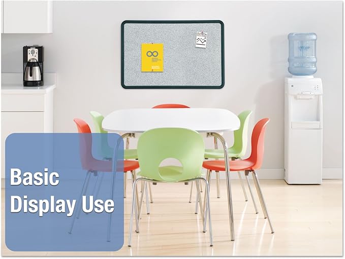 Quartet Bulletin Board, 2 x 3 Feet, Contour, Granite-Colored Surface with Black Plastic Frame (699370)