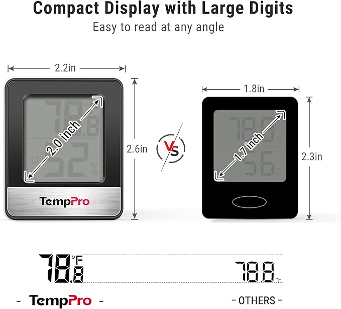 ThermoPro TempPro TP49 2 Pieces Digital Hygrometer Indoor Thermometer Humidity - Image 4