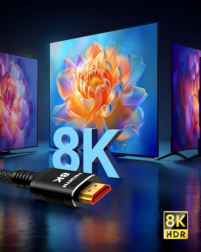 Snowkids 8K Long HDMI Cable 15FT, Non-Slip Nylon Braided, 48Gbps Ultra - Image 9