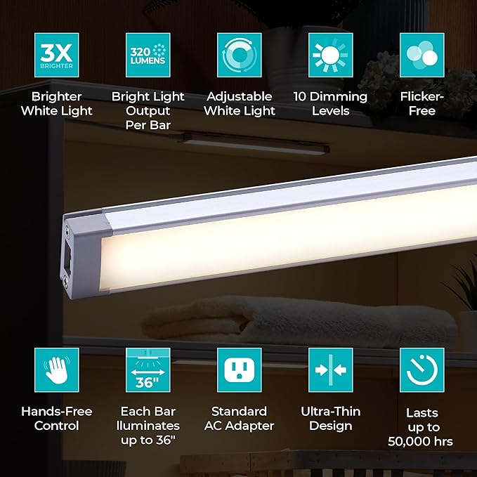 PureOptics LED Works with Alexa Smart Under Cabinet Lighting Kit, Adjustable - Image 6