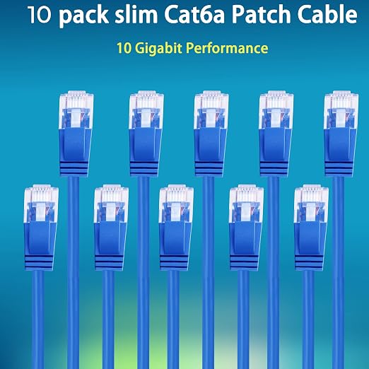 Rapink Patch Cables Cat6a 0.5ft Slim, Cat6a Ethernet Patch Cable 10G Support - Image 5