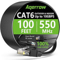 Aqerrow Cat6 Ethernet Cable 100FT, Outdoor Direct Burial Cat 6 Cable 24AWG High by EthernetCable