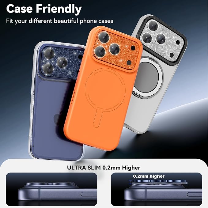 imluckies Compatible with iPhone 17 Pro Camera Lens Protector Bling, Ultra HD - Image 5